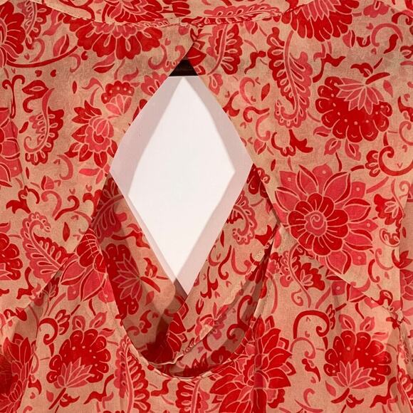 Cabi Vita Pink Floral Cowl Neck Sleeveless Blouse M Boho Romantic Top - Picture 7 of 11